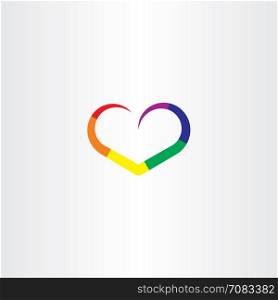 heart rainbow colorful logo vector