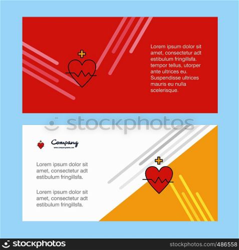 Heart rate abstract corporate business banner template, horizontal advertising business banner.
