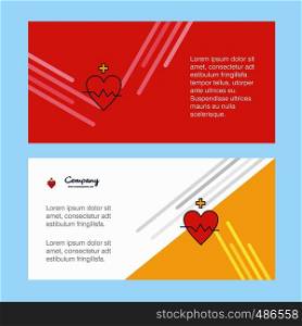Heart rate abstract corporate business banner template, horizontal advertising business banner.