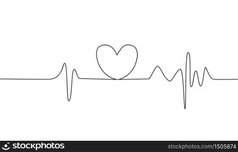 Heart rate. Black and white colors. The pulse is lonely, a cardiogram. Beautiful healthcare, medical background. Modern simple design. Icon. sign or logo. Flat style. Heart rate. Black and white colors. The pulse is lonely, a cardiogram. Beautiful healthcare, medical background. Modern simple design. Icon. sign or logo.