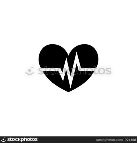 Heart rate. Cardiogram vector icon. Simple flat symbol on white background. Heart rate vector icon