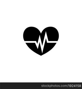 Heart rate. Cardiogram vector icon. Simple flat symbol on white background. Heart rate vector icon