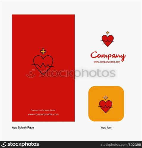Heart rate Company Logo App Icon and Splash Page Design. Creative Business App Design Elements