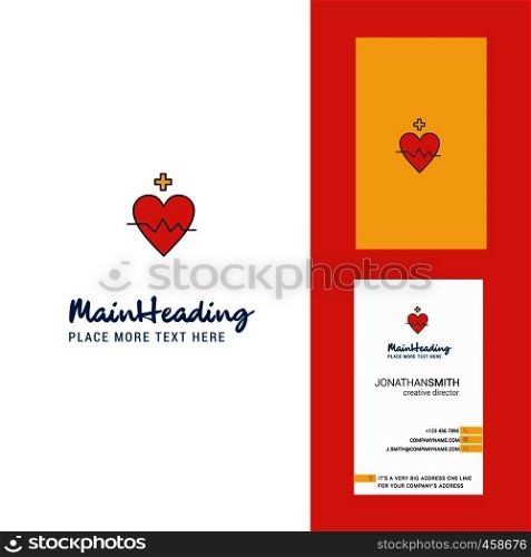 Heart rate Creative Logo and business card. vertical Design Vector