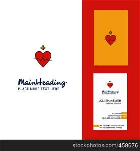Heart rate Creative Logo and business card. vertical Design Vector