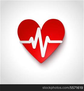 Heart rate emblem icon isolated vector illustration