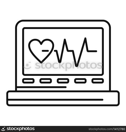 Heart rate equipment icon. Outline heart rate equipment vector icon for web design isolated on white background. Heart rate equipment icon, outline style