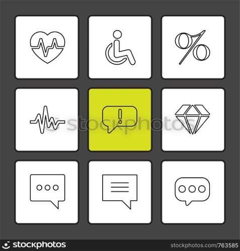 heart ,rate , handicap , percentage , ecg , message , diamond , message , chat, icon, vector, design, flat, collection, style, creative, icons