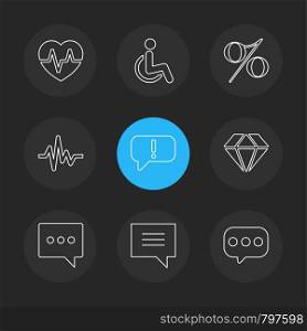 heart ,rate , handicap , percentage , ecg , message , diamond , message , chat, icon, vector, design, flat, collection, style, creative, icons