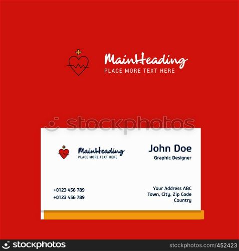 Heart rate logo Design with business card template. Elegant corporate identity. - Vector