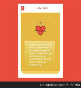 Heart rate mobile vertical banner design design. Vector