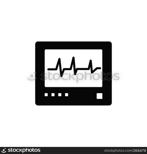Heart rate monitor icon on a white background. Heartbeat. Cardiogram vector illustration