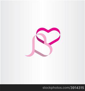 heart ribbon design element symbol