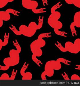 Heart rock hand sign seamless pattern. Background for rock club. Texture to fabric for lovers of rock music.