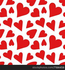 Heart seamless pattern. Vector love illustration. Valentine&rsquo;s Day, Mother&rsquo;s Day, wedding, scrapbook, gift wrapping paper, textiles. Red background