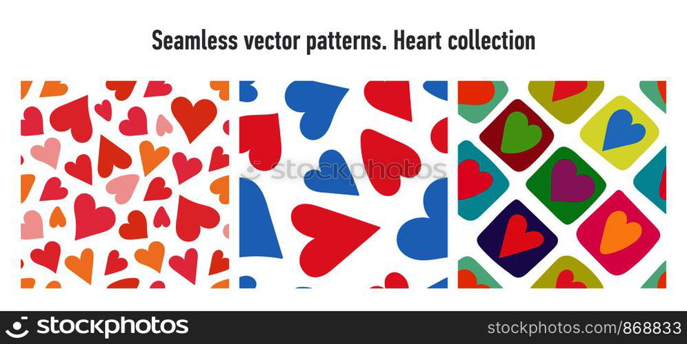 Heart seamless pattern. Vector love illustration. Valentine's Day, Mother's Day, wedding, scrapbook, gift wrapping paper, textiles. Colorful background