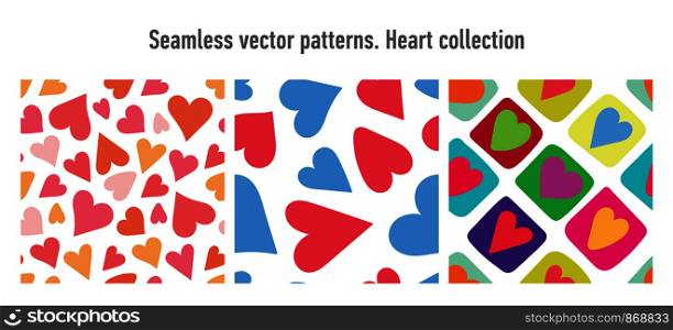 Heart seamless pattern. Vector love illustration. Valentine's Day, Mother's Day, wedding, scrapbook, gift wrapping paper, textiles. Colorful background