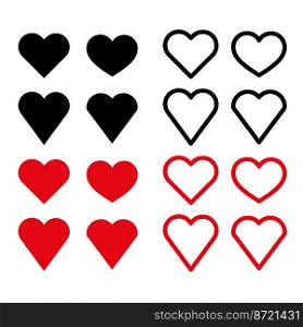 heart set. Love, romance concept. Happy valentines day decoration. Vector illustration. stock image. EPS 10.. heart set. Love, romance concept. Happy valentines day decoration. Vector illustration. stock image. 