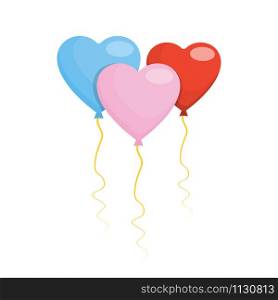 Heart shape balloons. Vector illustration for Valentine&rsquo;s Day.