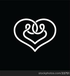 heart shape celtic overlapped concept logo logotype
