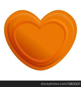 Heart shape cookie icon. Cartoon of heart shape cookie vector icon for web design isolated on white background. Heart shape cookie icon, cartoon style