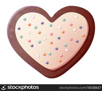 Heart shape cookie. Sweet valentine Cookies pastry isolated on white background. Heart shape cookie. Sweet valentine Cookies pastry