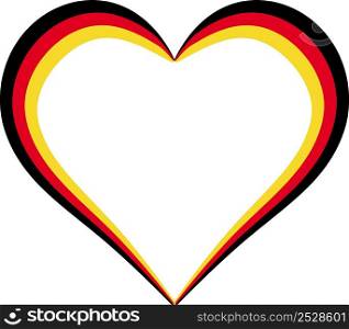 Heart shape flag Germany I love Germany outline calligraphy