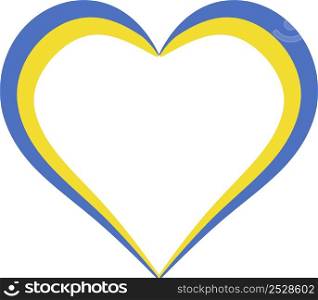 Heart shape flag Ukraine I love Ukraine outline calligraphy