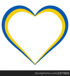 Heart shape flag Ukraine, yellow blue heart love Ukraine patriotism