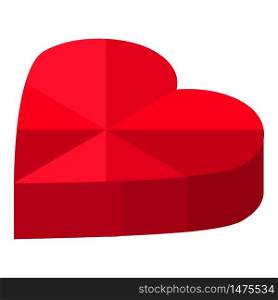 Heart shape gem icon. Isometric of heart shape gem vector icon for web design isolated on white background. Heart shape gem icon, isometric style