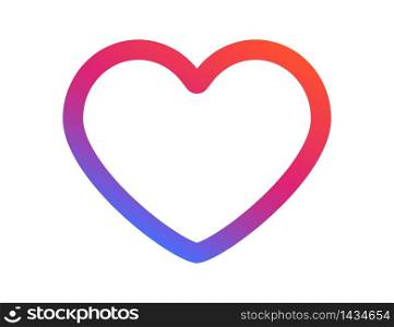 Heart shape icon in colorful rainbow design. Valentine or romantic mood. Love or romance symbol. Illustration of wedding logo in simple modern style. Vector EPS 10