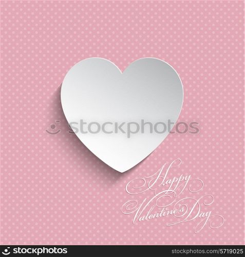 Heart shape on a polka dot background for Valentine&rsquo;s Day