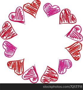 Heart shape over the white background vector illustration