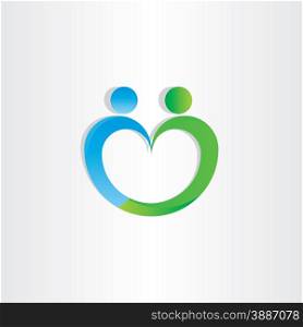 heart shape people icon design