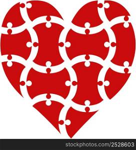 Heart shape puzzle sign love heart puzzle template love day