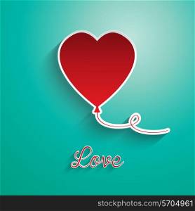 Heart shaped balloon background with the word love