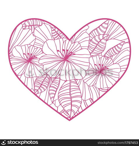 heart-shaped pattern for coloring book in zentangle style.. heart-shaped pattern for coloring book. in zentangle style.