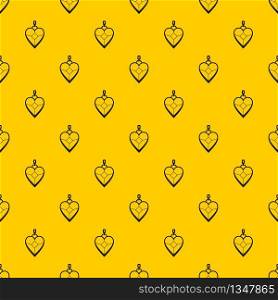 Heart shaped pendant pattern seamless vector repeat geometric yellow for any design. Heart shaped pendant pattern vector