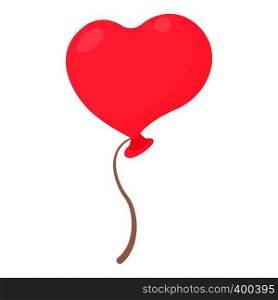 Heart shaped pink balloon icon. Cartoon illustration of heart shaped pink balloon vector icon for web. Heart shaped pink balloon icon, cartoon style