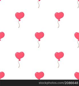 Heart shaped pink balloon pattern seamless background texture repeat wallpaper geometric vector. Heart shaped pink balloon pattern seamless vector