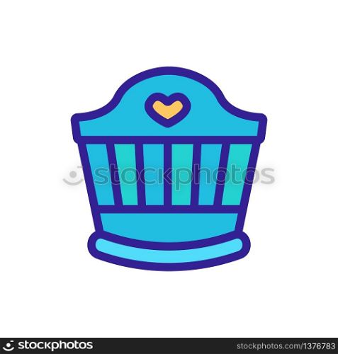 heart shaped rocking chair back view icon vector. heart shaped rocking chair back view sign. color symbol illustration. heart shaped rocking chair back view icon vector outline illustration