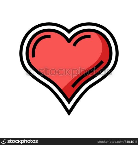 heart slot game color icon vector. heart slot game sign. isolated symbol illustration. heart slot game color icon vector illustration