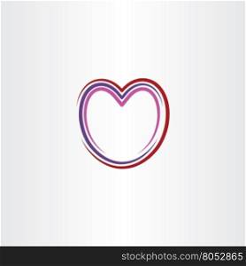 heart stylized icon line vector symbol