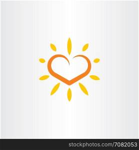 heart sun vector logo icon
