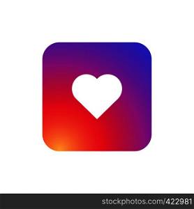 Heart symbol app Icon with smooth color gradient background template.