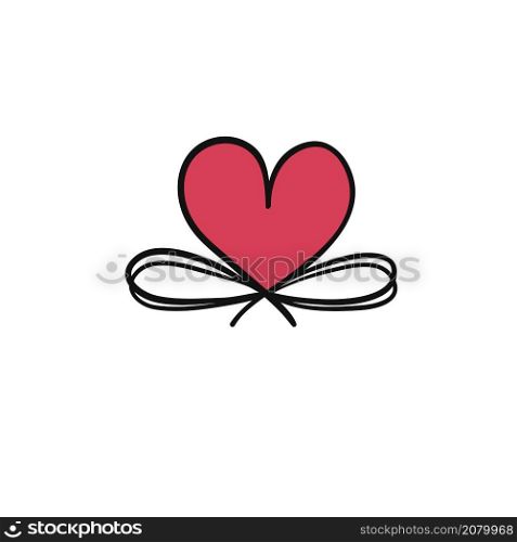 heart symbol drawing for design Valentine Day card