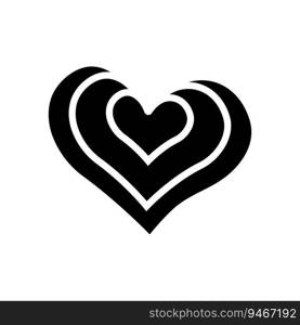 heart symbol love glyph icon vector. heart symbol love sign. isolated symbol illustration. heart symbol love glyph icon vector illustration