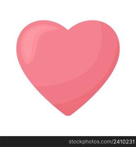 Heart symbol semi flat color vector element. Full sized object on white. Love and support expression. Happy valentines simple cartoon style illustration for web graphic design and animation. Heart symbol semi flat color vector element