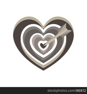 Heart target vector arrow love cupid icon valentine symbol flat illustration