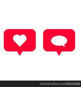 Heart textbox. Heart icon. Love social media notification. Vector illustration. EPS 10. Stock image.. Heart textbox. Heart icon. Love social media notification. Vector illustration. EPS 10.